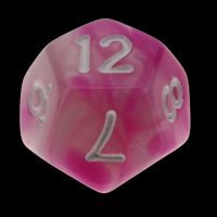 TDSO Duel Pink & Pearl White D12 Dice