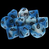 TDSO Duel Teal & White 10 x D10 Dice Set