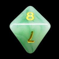TDSO Jade Green & Gold D8 Dice