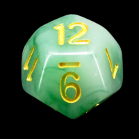 TDSO Jade Green & Gold D12 Dice