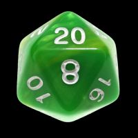 TDSO Duel Green & Yellow With White D20 Dice