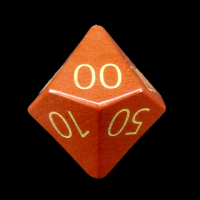 TDSO Jasper Red with Engraved Numbers 16mm Precious Gem Percentile Dice