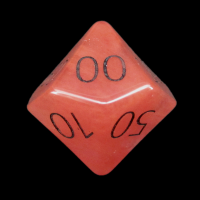 TDSO Quartz Strawberry with Engraved Numbers 16mm Precious Gem Percentile Dice