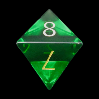 TDSO Zircon Glass Emerald with Engraved Numbers 16mm Precious Gem D8 Dice