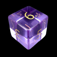 TDSO Zircon Glass Amethyst with Engraved Numbers 16mm Precious Gem D6 Dice