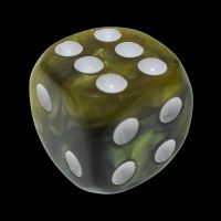 TDSO Duel Black & Gold With White 16mm D6 Spot Dice