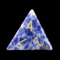 TDSO Sodalite Light with Engraved Numbers 16mm Precious Gem D4 Dice