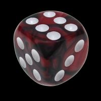 TDSO Duel Black & Red With White 16mm D6 Spot Dice
