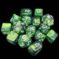 Role 4 Initiative Emerald Dragon Shimmer 15 Dice Polyset with Arch D4s