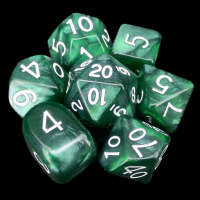 Role 4 Initiative Marble Green 7 Dice Polyset with Arch D4