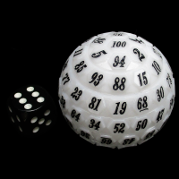 TDSO Opaque Meteor White HUGE 45mm D100 Dice