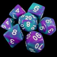 TDSO Amber Shard 7 Dice Polyset FABULOUS FIFTY