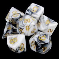 TDSO Duel Black & White 7 Dice Polyset