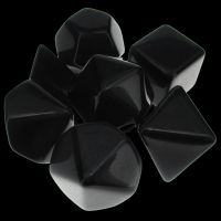 TDSO Opaque Blank Black 7 Dice Polyset