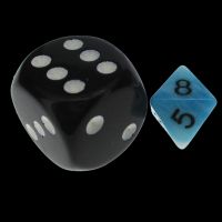 TDSO Duel Teal & White MINI 10mm D8 Dice