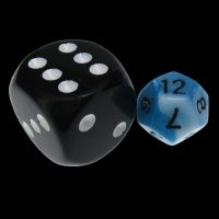 TDSO Duel Teal & White MINI 10mm D12 Dice