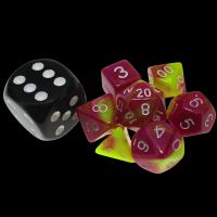 TDSO Duel Pink & Yellow MINI 10mm 7 Dice Polyset