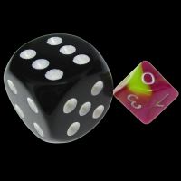 TDSO Duel Pink & Yellow MINI 10mm D10 Dice