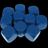 TDSO Opaque Blank Bright Blue 16mm 10 x D6 Dice Set