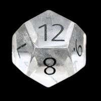 TDSO Quartz Clear with Engraved Numbers 16mm Precious Gem D12 Dice