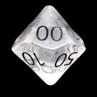 TDSO Quartz Clear with Engraved Numbers 16mm Precious Gem Percentile Dice