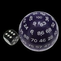 TDSO Cannonball Opaque Purple &amp; White HUGE 55mm D100 Dice