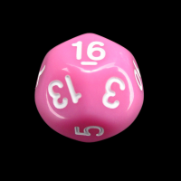 Impact Opaque Pink &amp; White D16 Dice