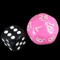 Impact Opaque Pink & White D24 Dice