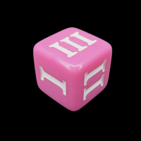 Impact Opaque Pink &amp; White Roman Numeral D3 Dice