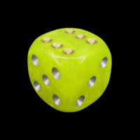 Mould Plas Pearlescent Bright Yellow With Gold/Silver 16mm D6 Spot Dice