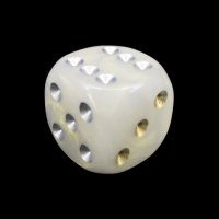 Mould Plas Pearlescent Champagne With Gold/Silver 16mm D6 Spot Dice