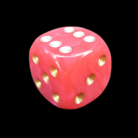 Mould Plas Pearlescent Rose Pink With Gold/Silver 16mm D6 Spot Dice