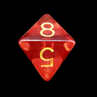 Role 4 Initiative Translucent Red & Gold D8 Dice