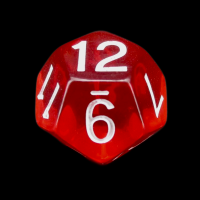 Role 4 Initiative Translucent Red & White D12 Dice