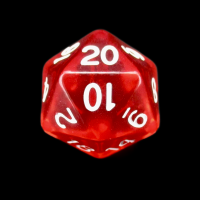 Role 4 Initiative Translucent Red & White D20 Dice
