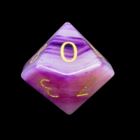 TDSO Agate Purple Banded with Engraved Numbers Precious Gem D10 Dice