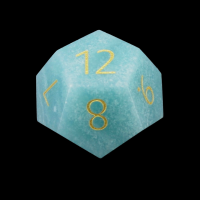 TDSO Amazonite with Engraved Numbers Precious Gem D12 Dice