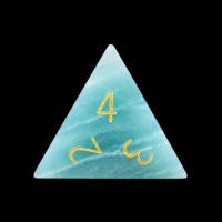 TDSO Amazonite with Engraved Numbers Precious Gem D4 Dice