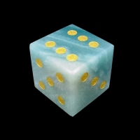 TDSO Amazonite with Engraved Numbers Precious Gem D6 Spot Dice