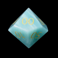 TDSO Amazonite with Engraved Numbers Precious Gem Percentile Dice