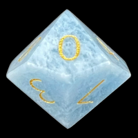 TDSO Aquamarine Natural with Gold Precious Gem D10 Dice