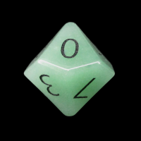 TDSO Aventurine Green with Engraved Numbers 16mm Precious Gem D10 Dice