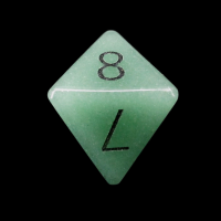 TDSO Aventurine Green with Engraved Numbers 16mm Precious Gem D8 Dice