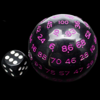 TDSO Cannonball Opaque Black & Purple HUGE 55mm D100 Dice