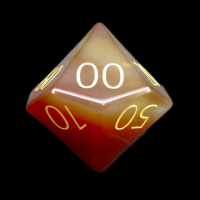 TDSO Carnelian with Gold Engraved Numbers Precious Gem Percentile Dice