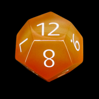 TDSO Carnelian with Engraved Numbers 16mm Precious Gem D12 Dice