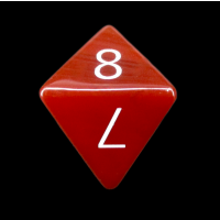 TDSO Carnelian with Engraved Numbers 16mm Precious Gem D8 Dice