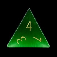 TDSO Cats Eye Dark Green with Gold Numbers Precious Gem D4 Dice
