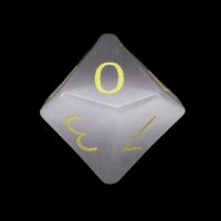 TDSO Cats Eye Grey with Engraved Numbers 16mm Precious Gem D10 Dice
