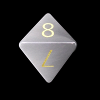 TDSO Cats Eye Grey with Engraved Numbers 16mm Precious Gem D8 Dice